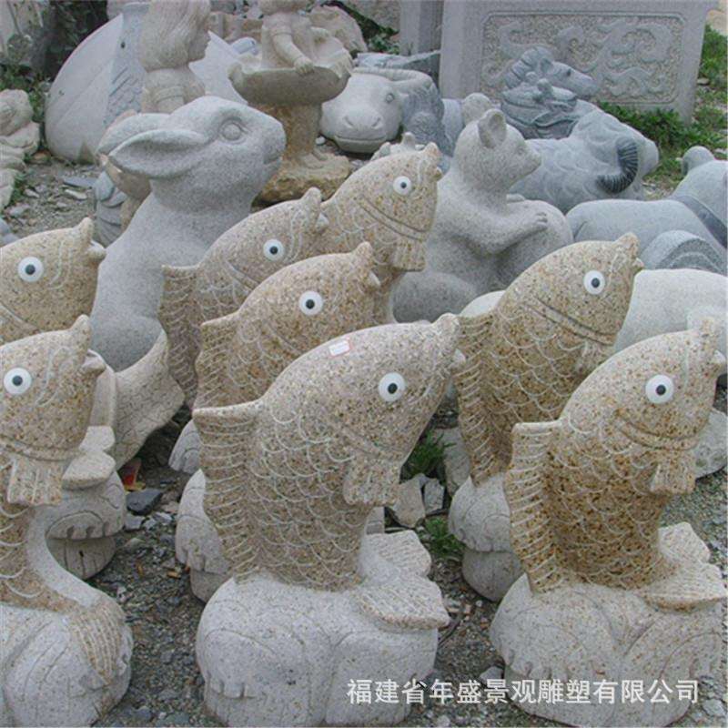 石雕喷水鱼厂家现货城市环境装饰
