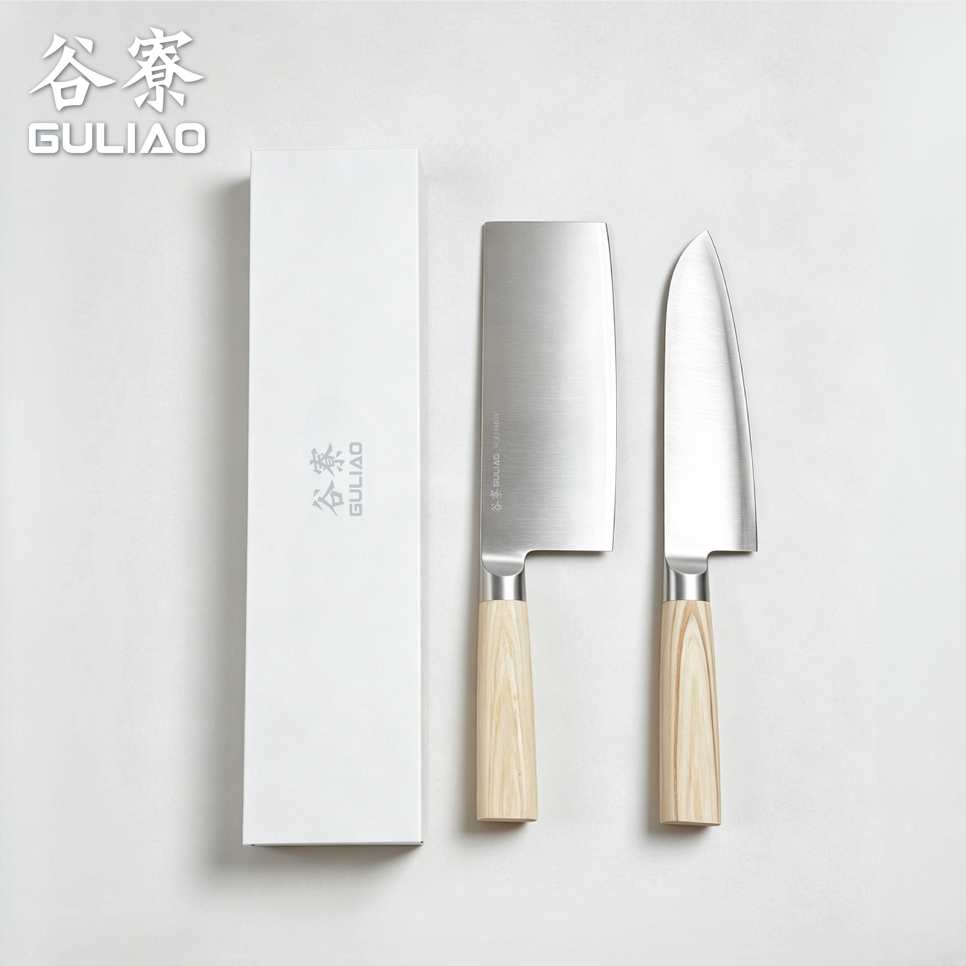 谷寮彩木日式不锈钢轻巧三德刀