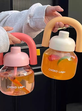 和序拎拎壶大容量吸管水杯夏季新款tritan大肚吨吨杯女高颜值水壶