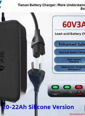天能国标电动车铅酸干电池充电器48V12AH60V20AH72V35A三轮车通用