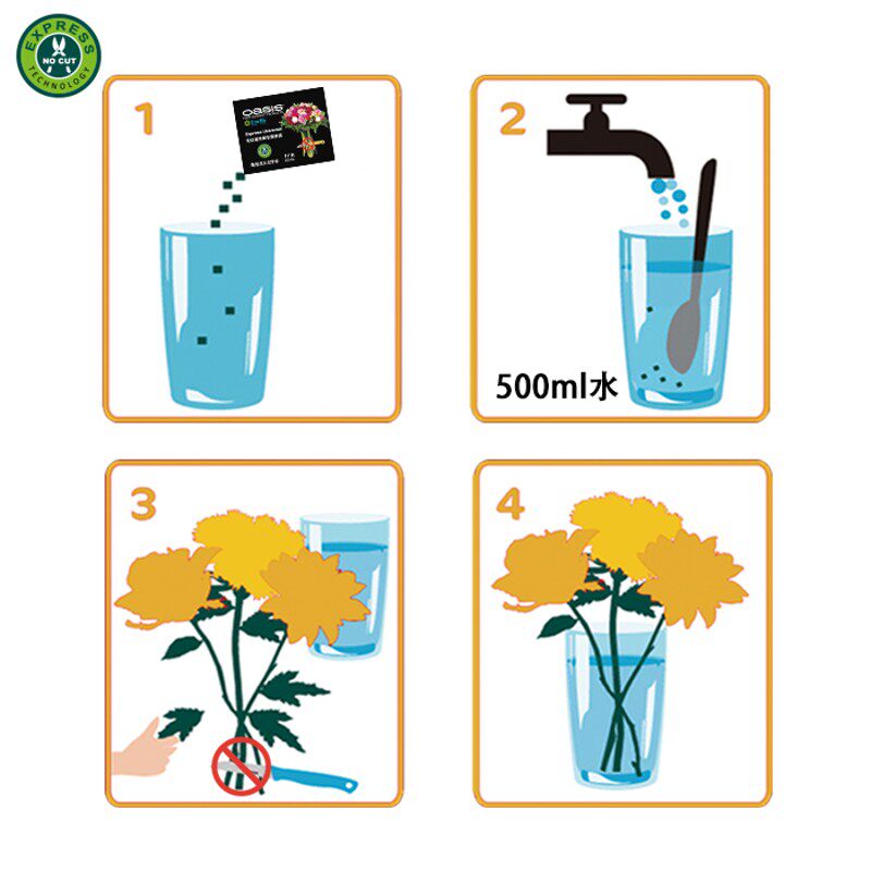 花之寿免切液体小袋200袋/盒装鲜花养料营养液保鲜剂奥赛斯