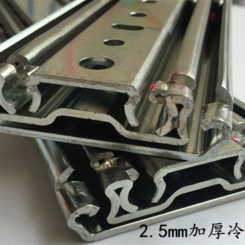 76宽 16寸 重型工业滑轨 货柜机柜抽屉轨道 40cm房车抽屉三节导轨