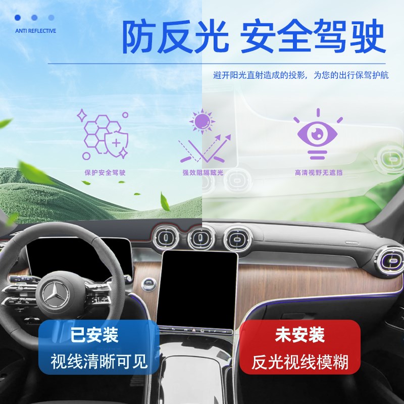 26款奔驰GLC中控台避光垫260L仪表防晒300用品改装件配件遮阳内饰