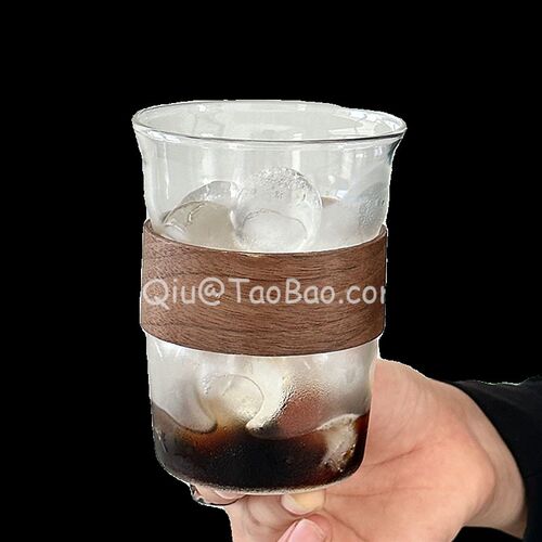 三秋Sanq复古冰美式拿铁杯耐高温水杯手冲挂耳咖啡杯玻璃杯饮品杯