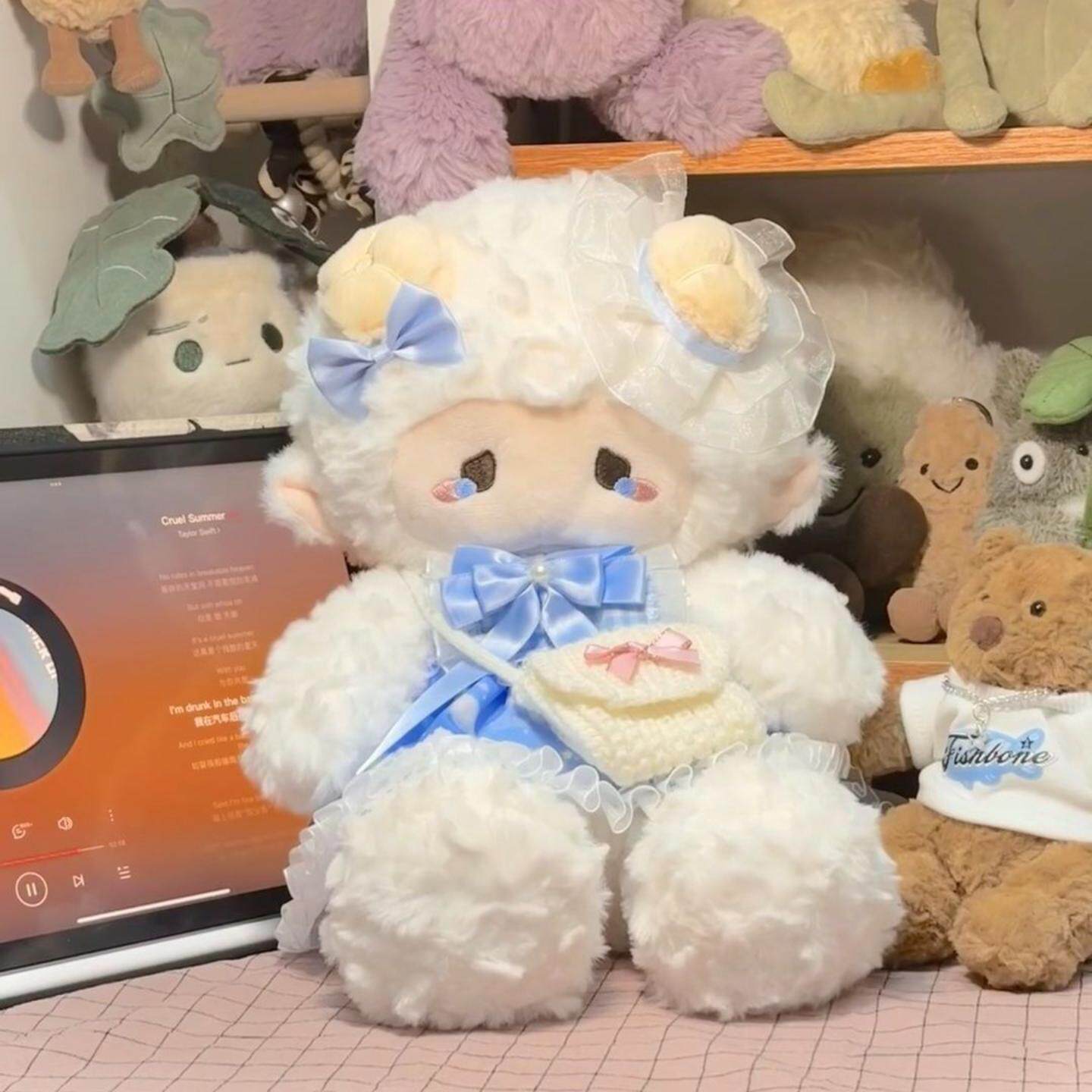 泡芙小羊毛绒玩具公仔穿裙子小羊玩偶小羊穿衣服娃娃生日礼物