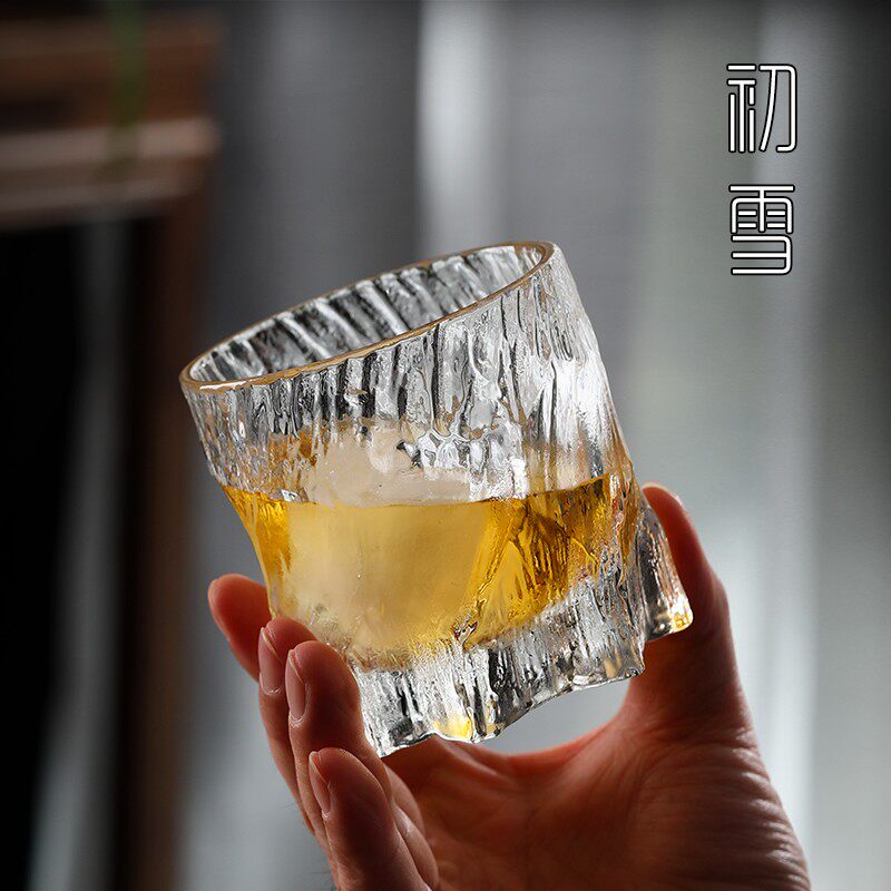 原矿水晶杯高档琉璃手工茶杯绿茶杯子纯手工天然原石杯威士忌酒杯