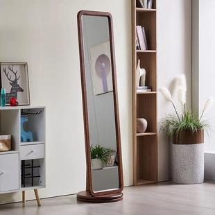可旋转实木穿衣镜挂衣架衣帽架一体试衣镜卧室落地全身镜家用镜子