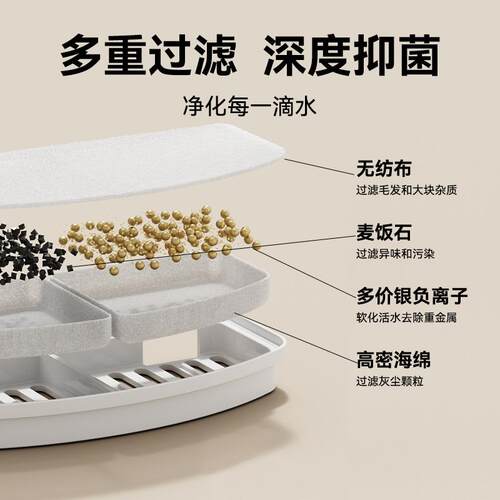 皮孩子猫咪饮水机宠物无线自动循环流动活水不插电水碗器加热恒温