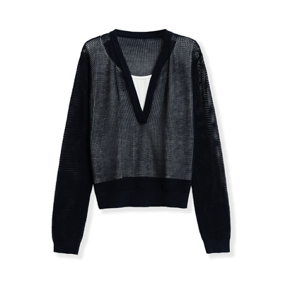 【花花推荐】轻奢时尚百搭假两件针织衫1791-361-B323