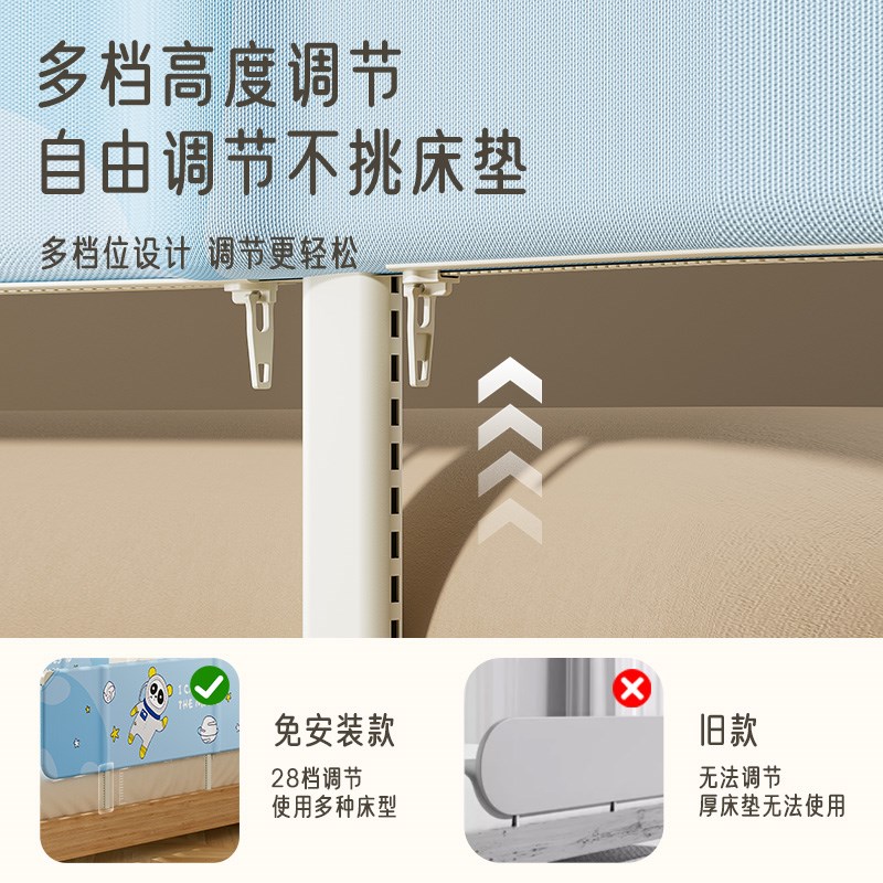 便携式旅行床围栏婴儿童宝宝床边防摔防挡板折叠床护栏一面免组装