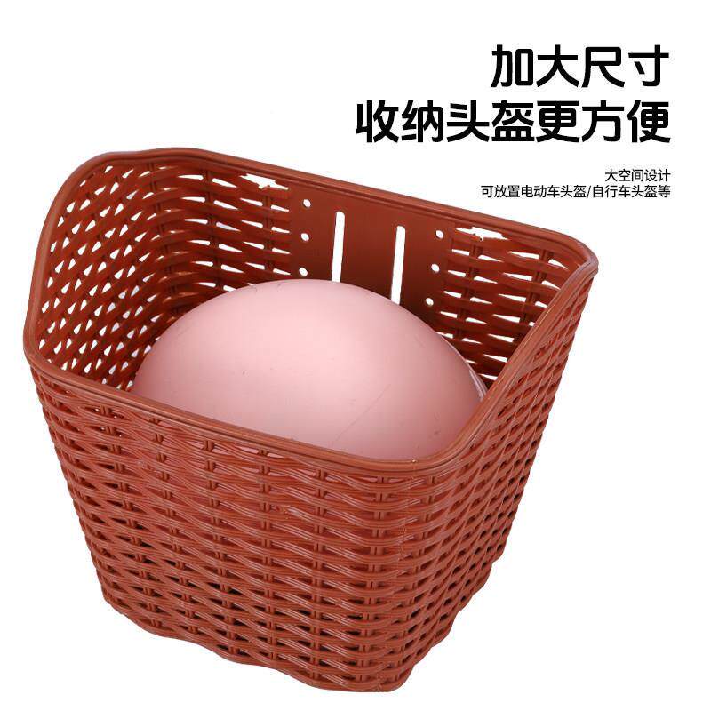 摔抗压藤编电动车车筐后电置放书包神器瓶车子电车篮01968置物耐
