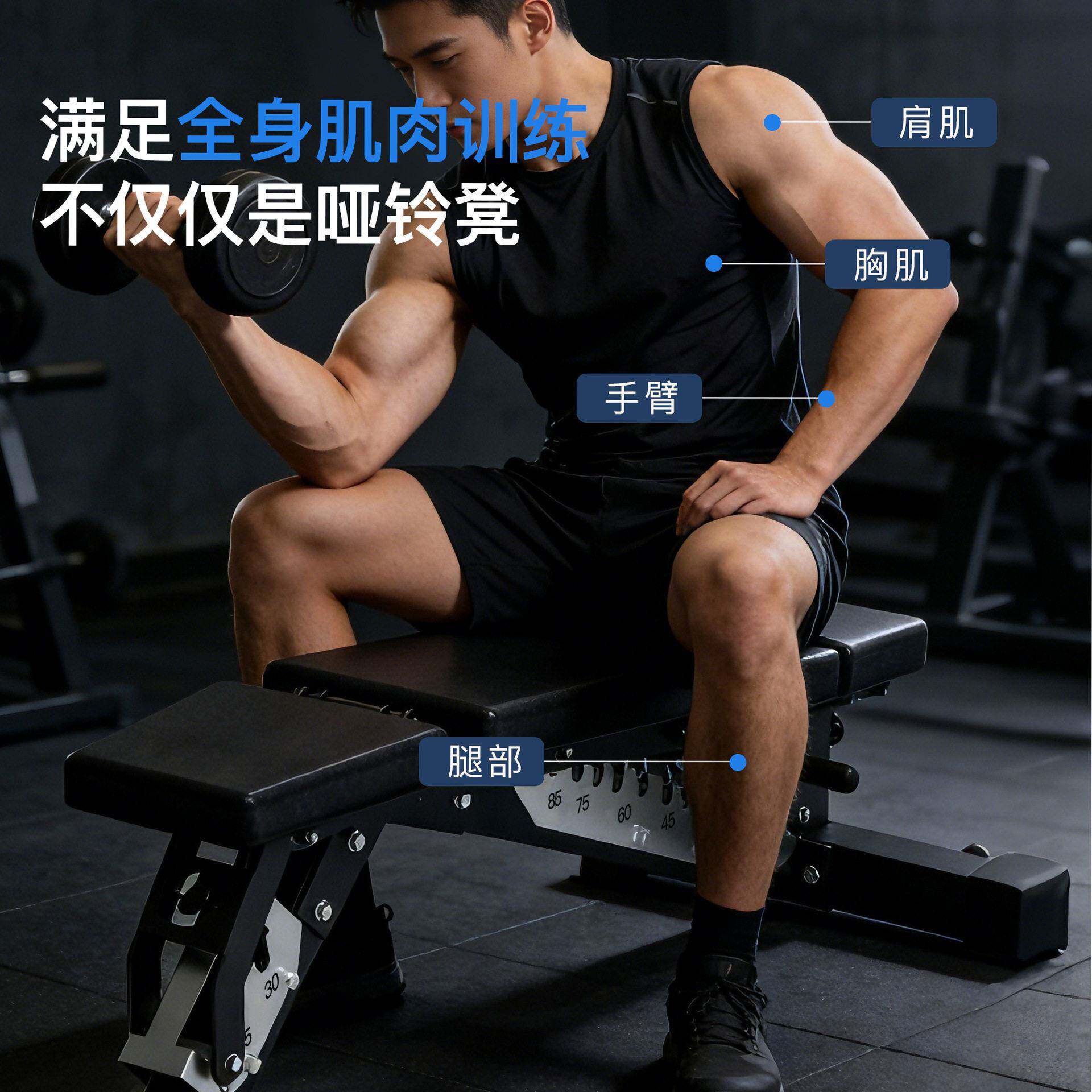 哑铃凳商用多功能卧推凳专业级士健身房可调节健身椅家用器材