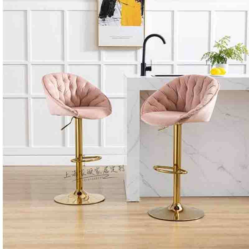 北欧轻奢吧椅简约金属吧台椅升降旋转时尚高脚凳家用酒店前台椅
