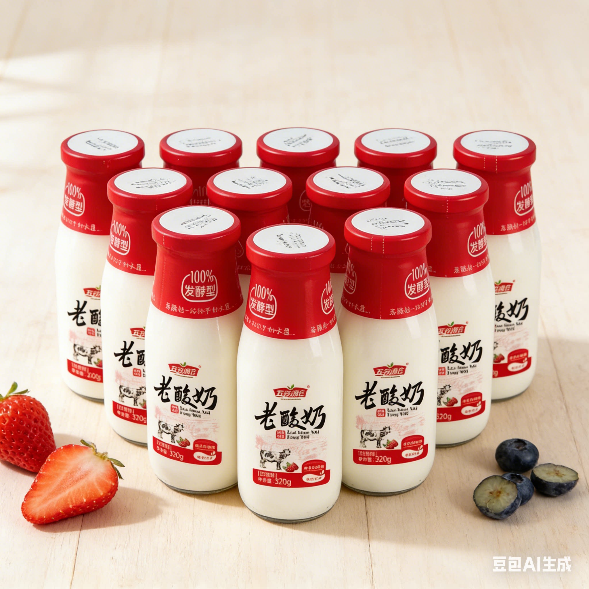 五谷满仓红枣老酸奶整箱320g*5瓶红枣风味酸奶饮品玻璃瓶整箱批发