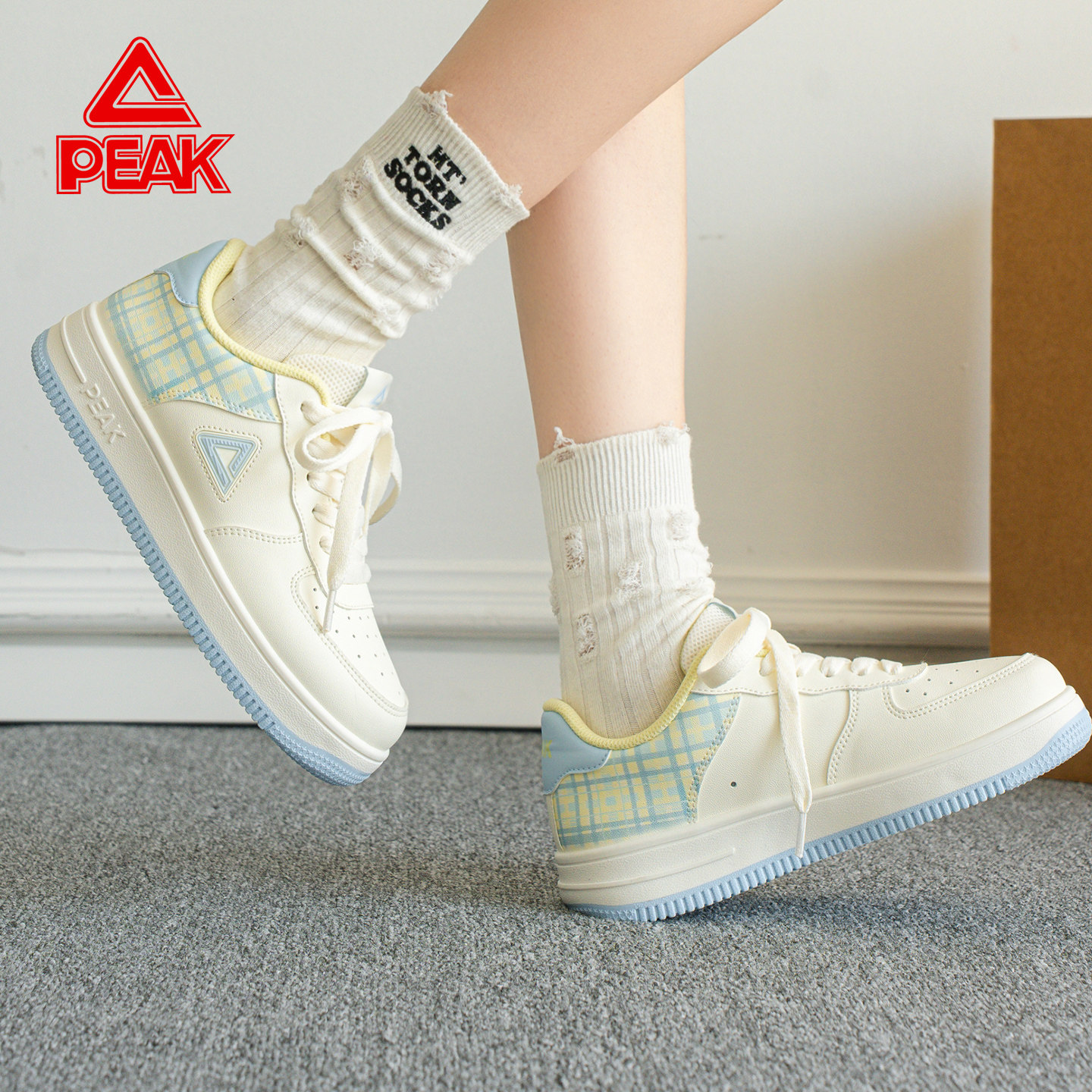 匹克PEAK小白鞋板鞋女潮流春季学生儿童经典百搭鞋子轻便休闲鞋