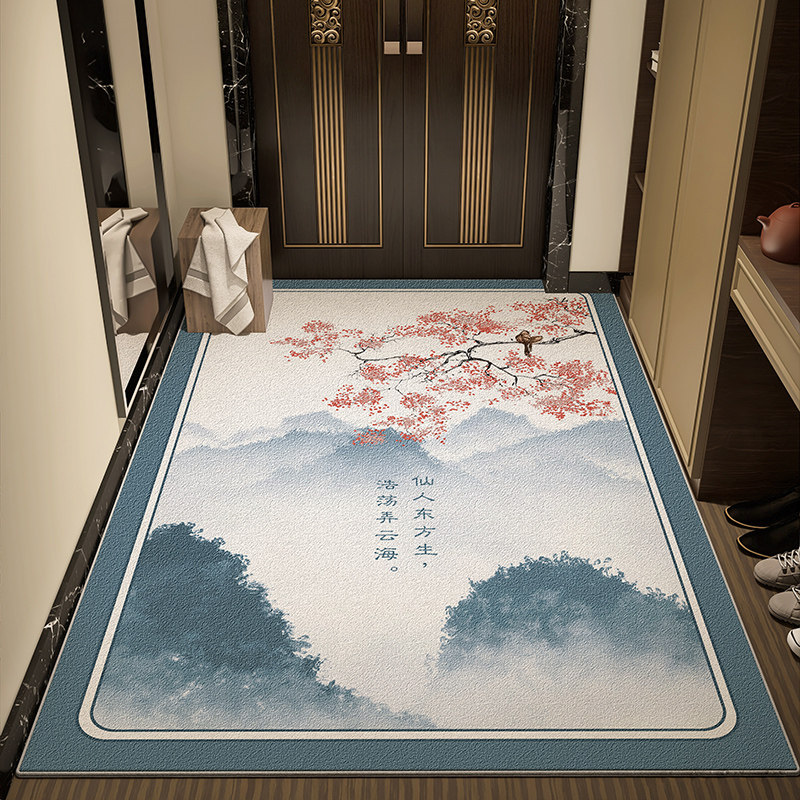 新中式入户门地垫地毯门垫进门家用门口脚垫大门室内玄关脚踏垫子