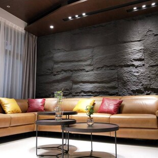 pu石皮蘑菇石轻质文化石装饰板人造石背景墙仿真石室内外墙皮毛石