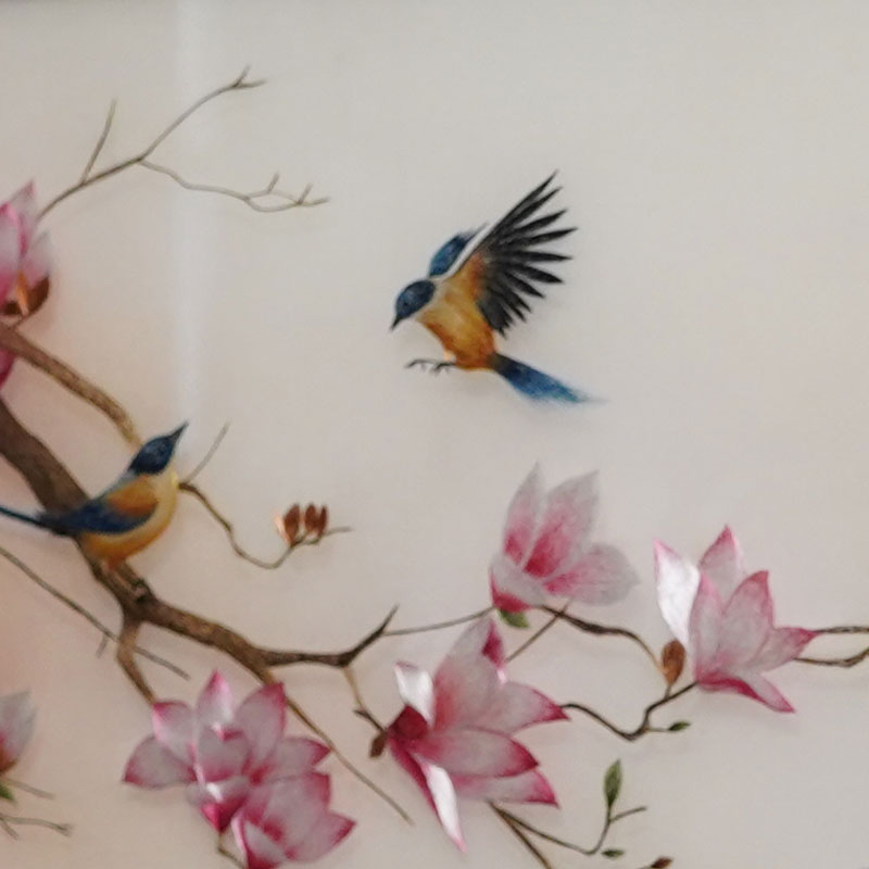 新中式苏绣纯手工客厅成品装饰画玉堂富贵蜀绣湘绣卧室新中式挂画
