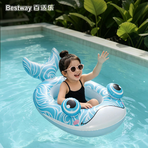 Bestway充气船游泳圈小船充气坐骑漂浮气垫戏水儿童船浮排浮床宝