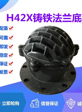 铸铁法兰底阀H42X-6/10水泵吸水莲蓬头弹簧升降式止回阀