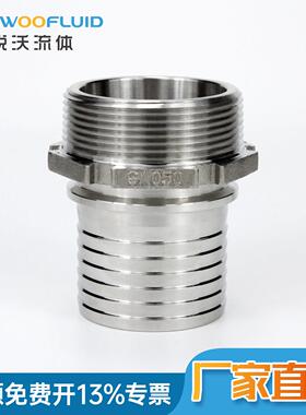 德式接管EN14420不锈钢316/304比塔接头锥牙PT外丝GA宝塔快速接头