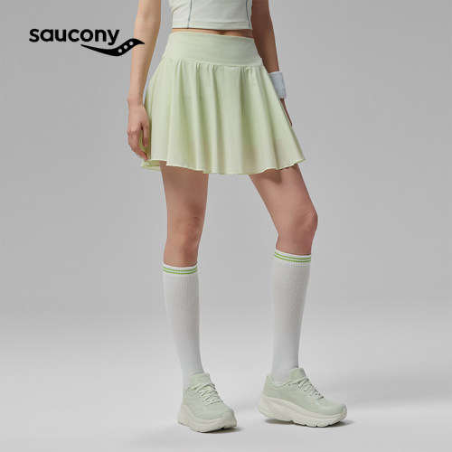 Saucony索康尼荒漠花园系列时尚透气防走光半身裙运动网球裙裤女