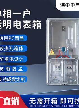 适配国网壁挂式全透明塑料电表箱单相一户PC+ABS非金属计量防水电