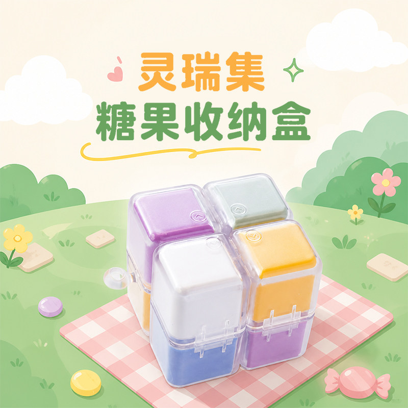 灵瑞集周边糖果收纳盒可爱磁吸分装个性大容量密封多巴胺创意礼物
