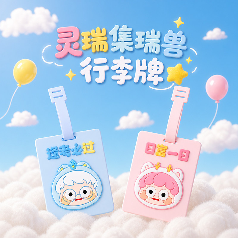 灵瑞集行李牌创意可爱便携高颜值装饰旅行箱挂牌周边礼物