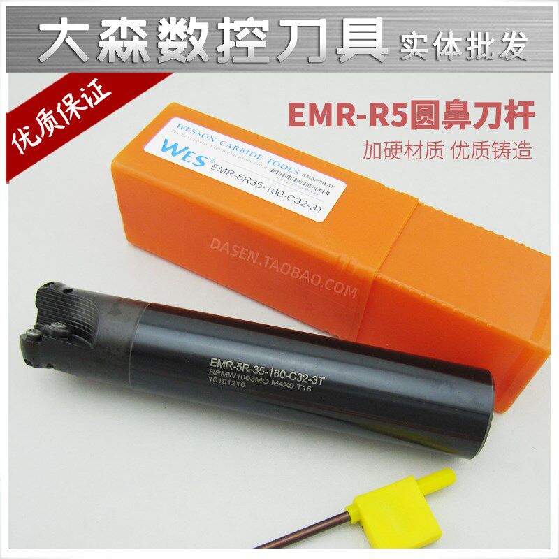 EMR圆鼻立铣刀杆/R5刀杆/铣刀把/牛鼻刀 黑杆 C25-5R30-300