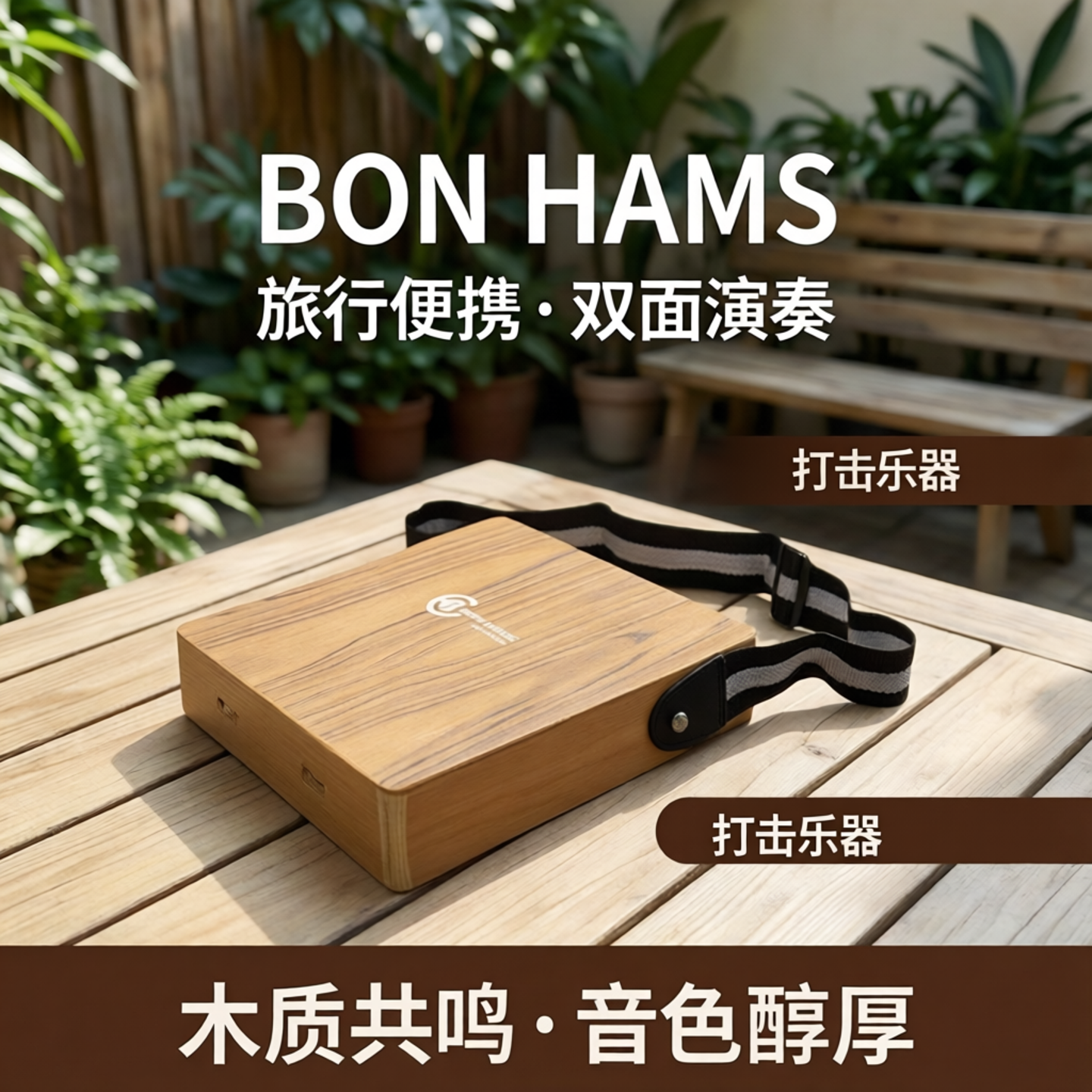 BH旅行鼓卡宏箱鼓双手便携手鼓民谣流行打击乐器双面演奏卡洪鼓