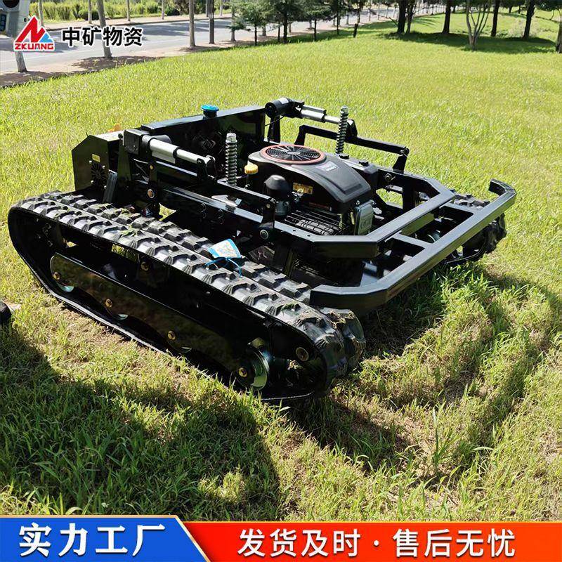 遥控割草机一键启动履带式动力强劲方便操作全自动割草机