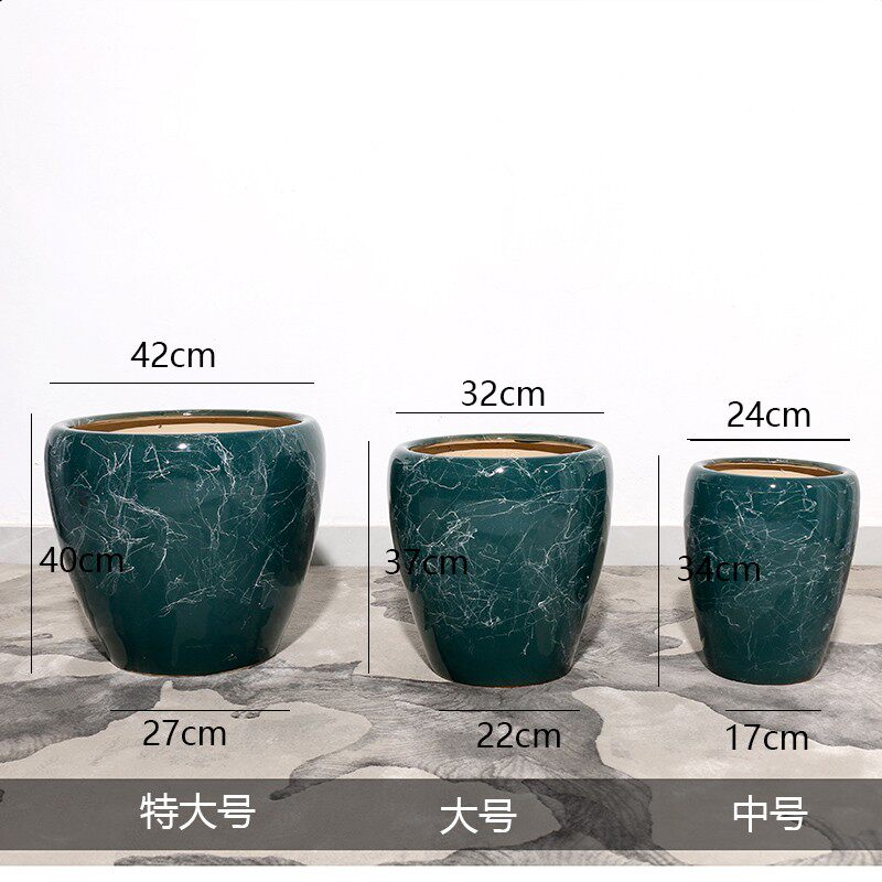 特大号陶瓷花盆欧式客厅家用超大落地幸福树大口径创意阳台种树高