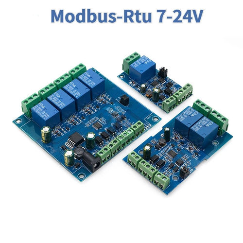 Modbus-Rtu7-24V2路4路继电器模块开关量输入输出RS485/TTL防反接