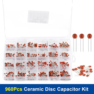 960PCS 24种值2PF-100NF每种40个共960个磁片陶瓷介质瓷片电容盒