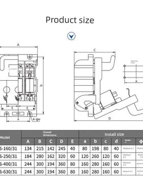 Hr6保险丝隔离开关160A刀式保险丝开关63A100A630A250A400A500A人