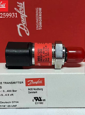 丹佛斯压力传感器 MBS1250 063G1298 0-400Bar 063G2806 063G1289