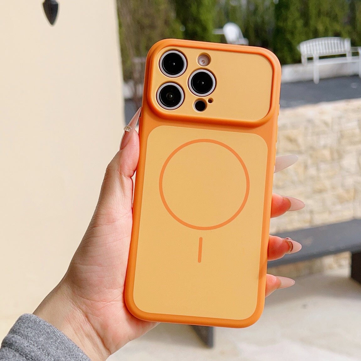 润族全包肤感磁吸支架橙色适用于苹果17手机壳iPhone16promax防摔15PORMAX简约14proMax新款17promax保护套男