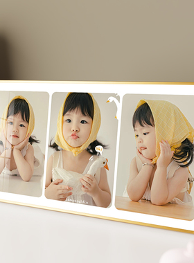 洗儿童照片做成相框摆台定制婚纱照结婚照冲印全家福水晶相册摆件