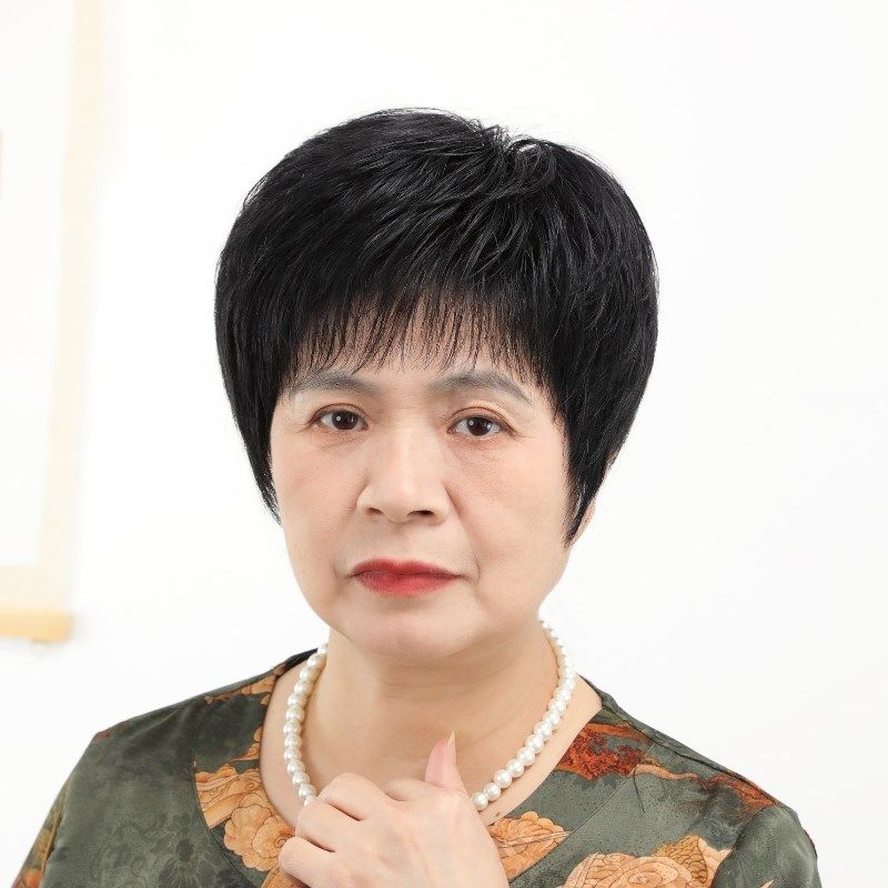 老年人假发女短发奶奶真发全真自然妈妈款全真人发光头全头套薄款