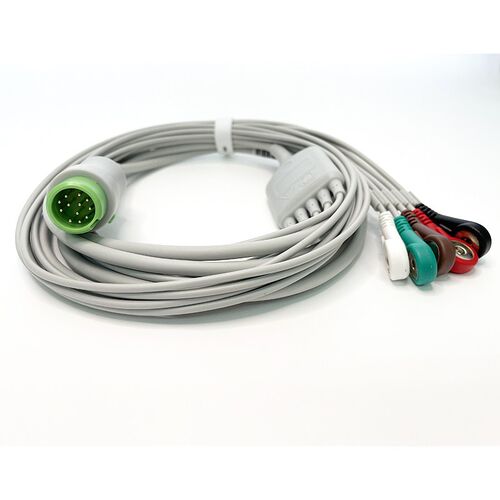适用迈瑞T5 T8 IPM8 iMEC10 N12 15监护仪心电导联线12针一体五导