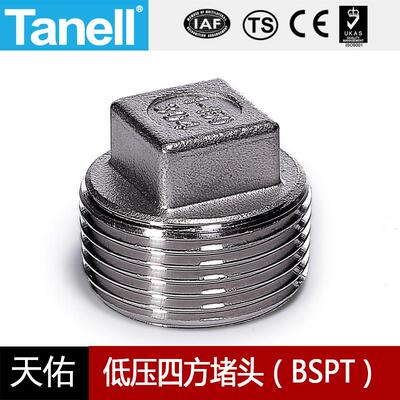 空心四方堵头BSPT铸造闷不锈钢150LB扣304316牙口螺纹天佑管业919