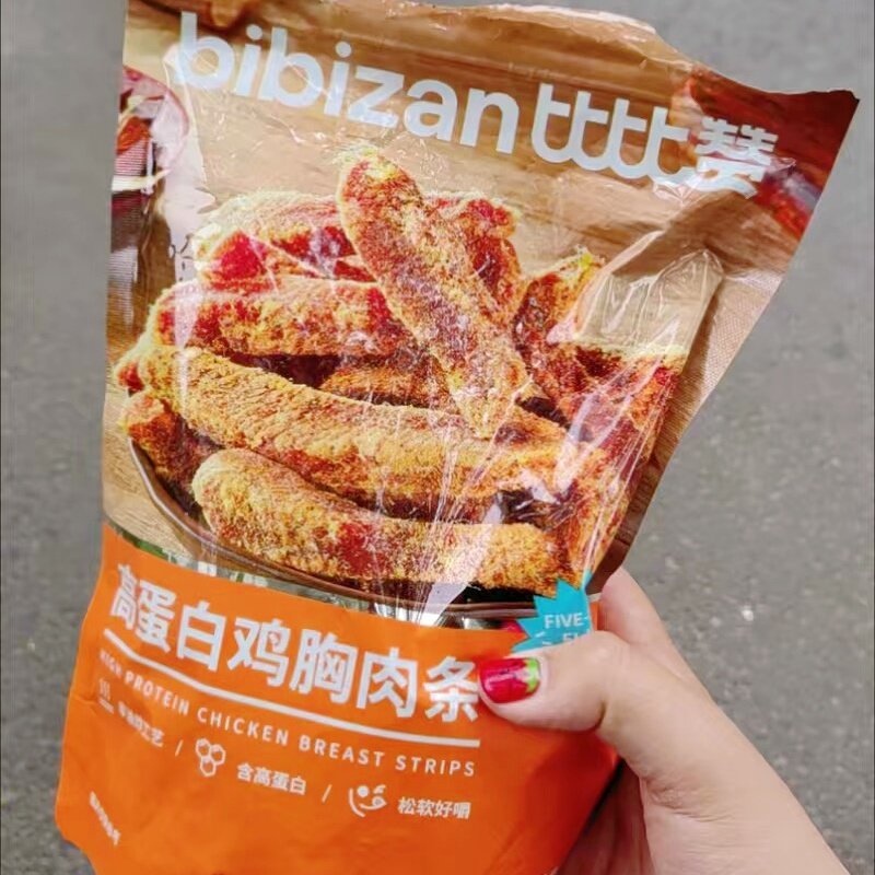 比比赞高蛋白鸡胸肉条五香香辣味鸡肉干零食烘烤轻食健身休闲即食
