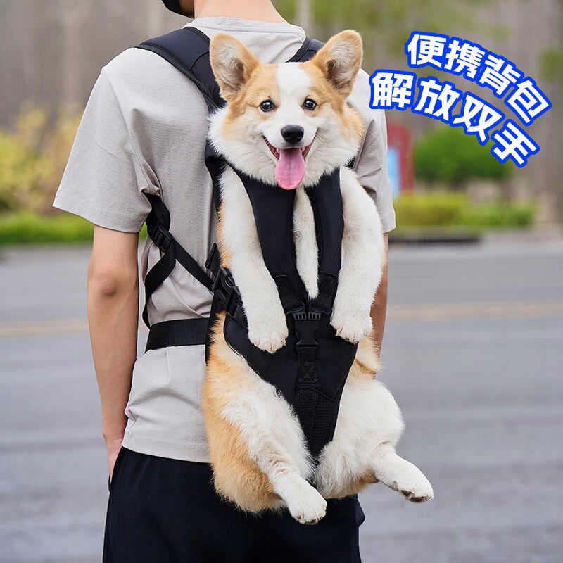 双肩狗狗背包大容量宠物外出包柯基比熊专用前后可背可携式背带包