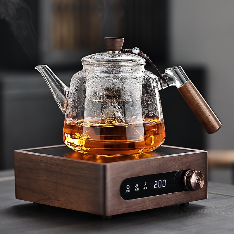 电陶炉茶炉蒸煮一体加厚全玻璃煮茶壶烧水泡茶壶自动上水茶器套装