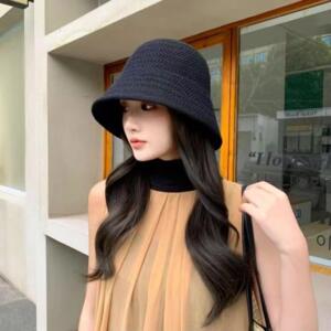 帽子女渔夫帽春夏季镂空薄款太阳帽防晒遮脸水桶帽时尚显脸小盆帽