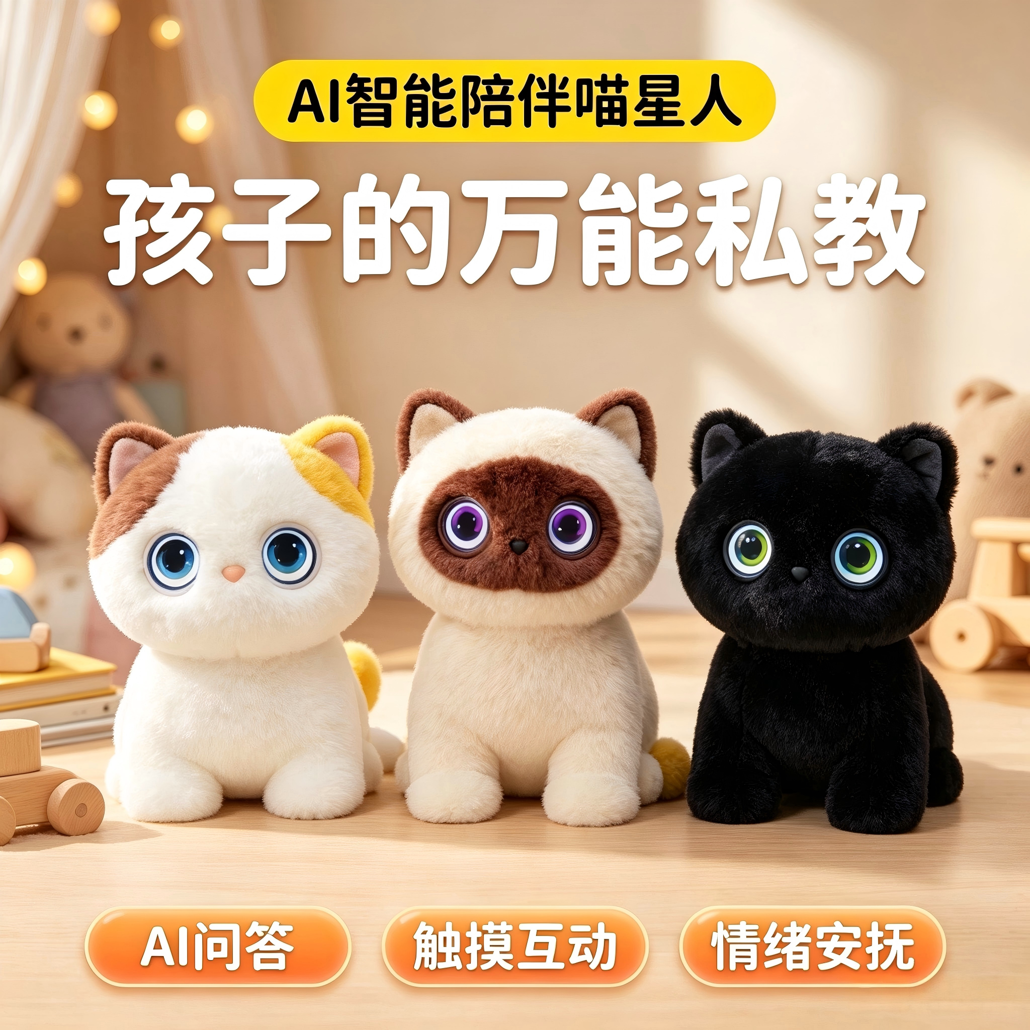 AI喵星人玩偶智能语言礼物