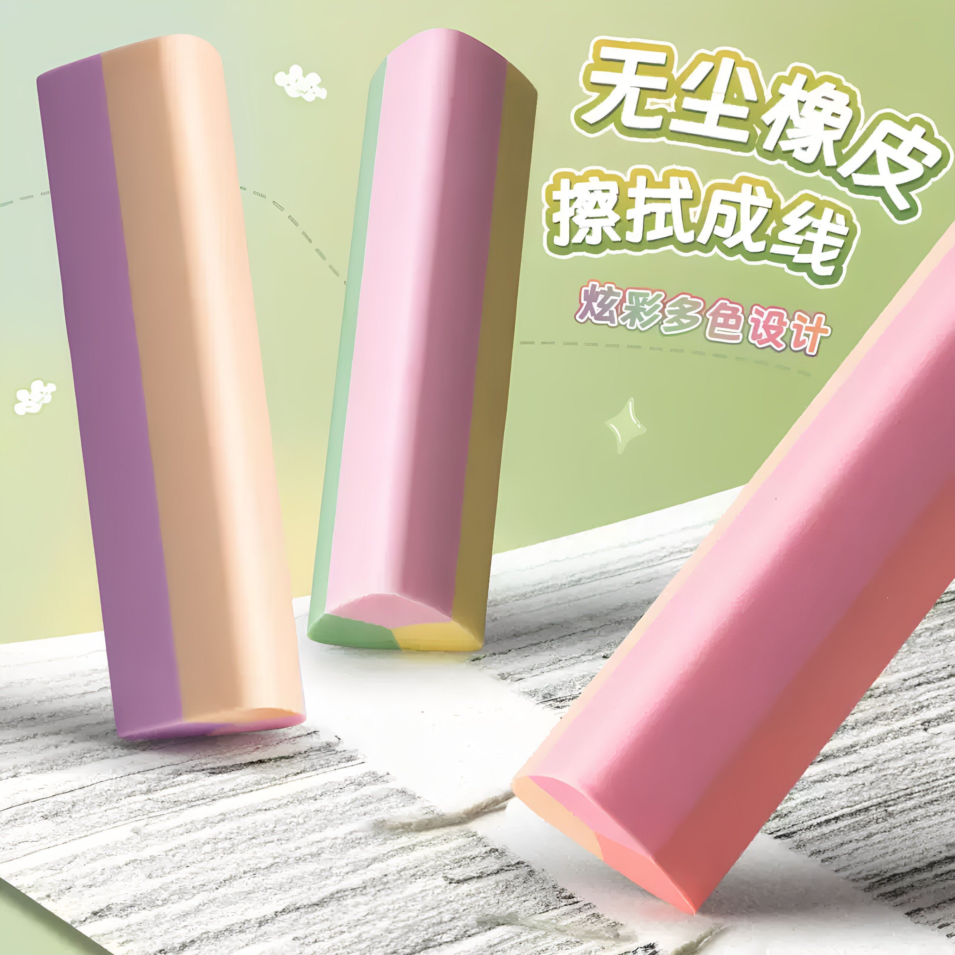 三角无屑不留痕铅笔橡皮擦