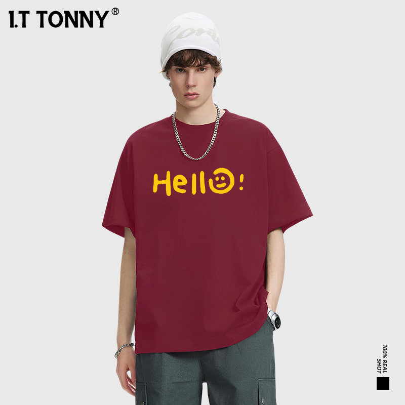 潮牌I.T TONNY官方美式复古经典高街夏季新款情侣短袖男女同款QS