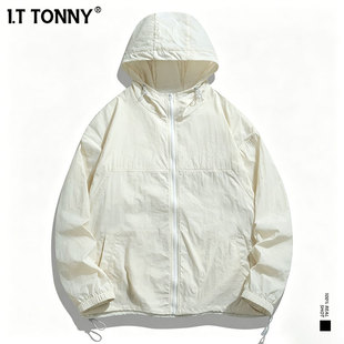 I.TTONNY男女情侣款连帽凉感冰丝透气防晒衣